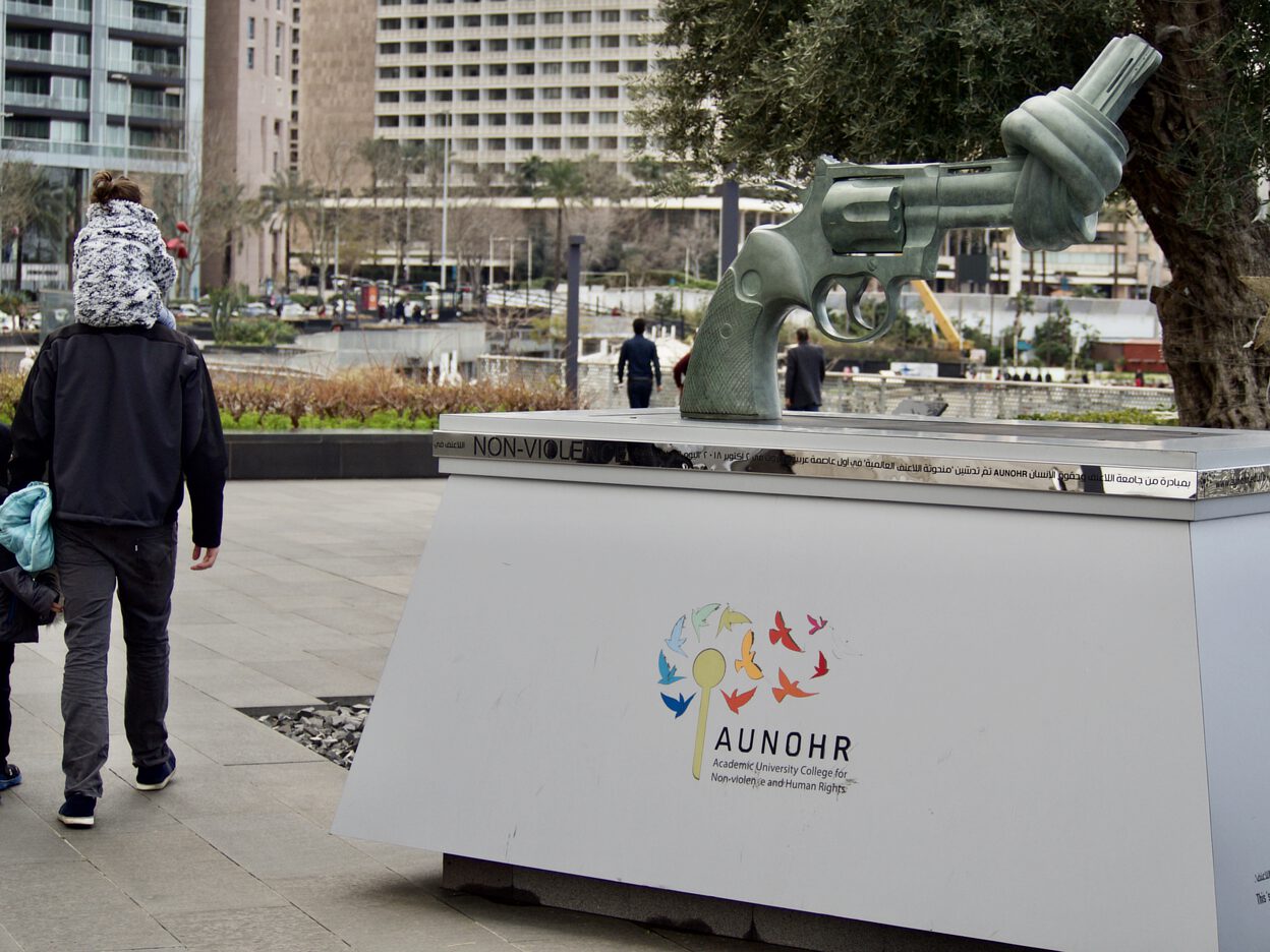 AUNOHR monument to non-violence and human rights.