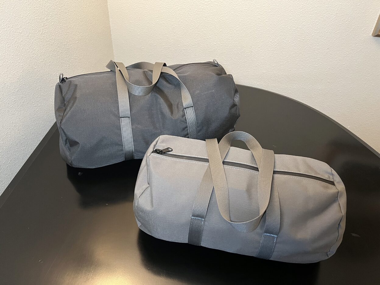 Grey Duffel Bags made by Zef Houssney