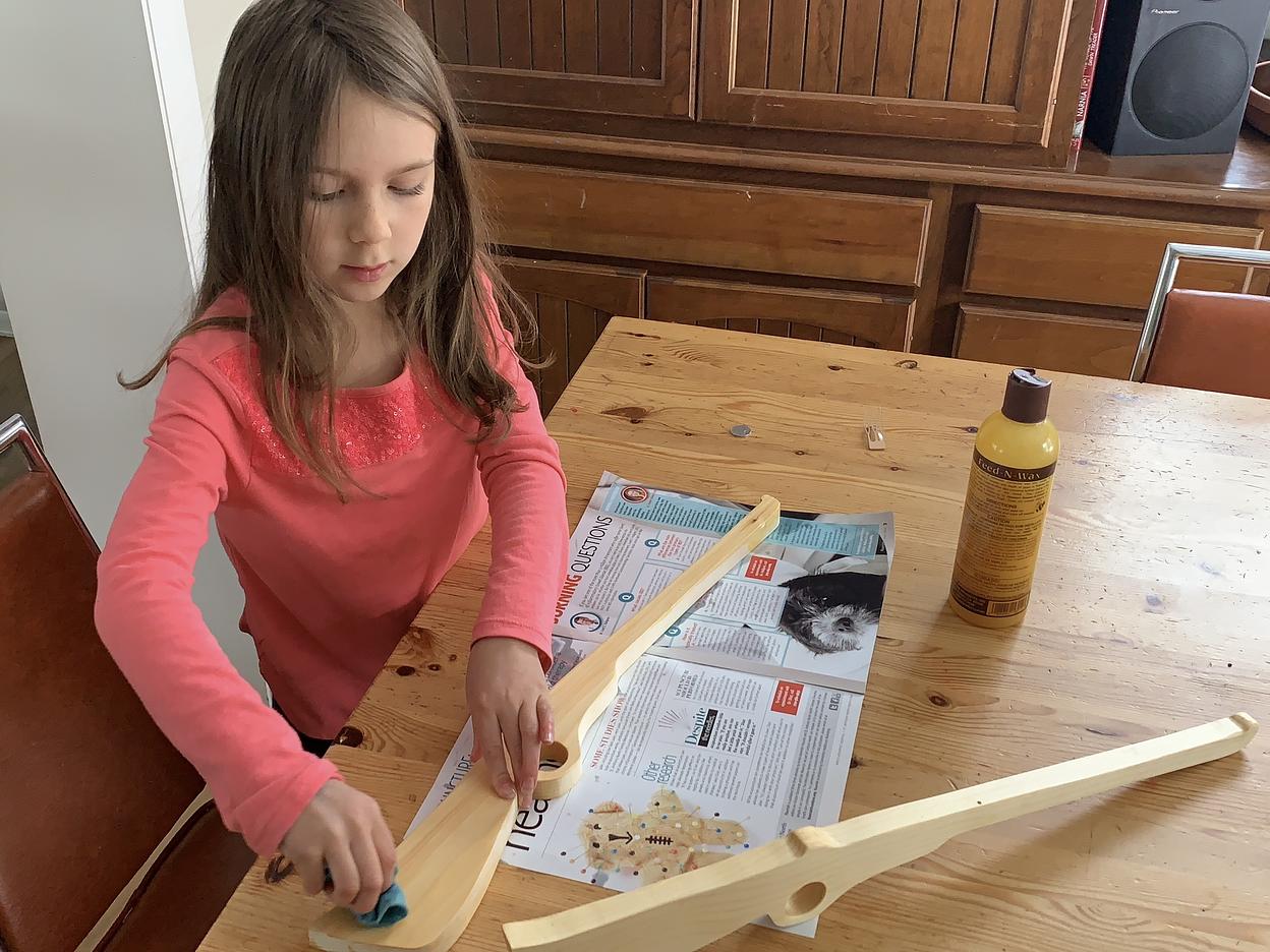 Applying oil to wood rifles